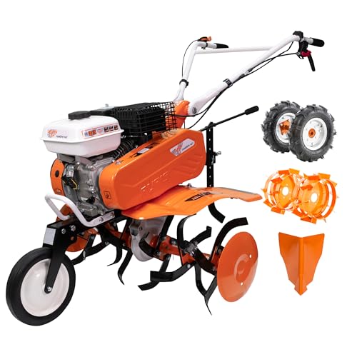 Ruris Motorhacke 7000fr AC1, 7CH, 24 Fräsen, Arbeitsbreite 560 – 830 mm, Lenker verstellbar + Stopper + Metallräder 3,50-6 + Set Gegengewicht 10 kg von RURIS POWER FOR NATURE