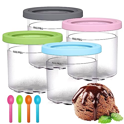 Creami Behälter,4 Stück Creami Pint Behälter Wiederverwendbare,Eisbehälter Für Speiseeis,Creami Tubs,Eiscremebehälter,Ice Cream Pints Beche. von RURIZHONGTIAN