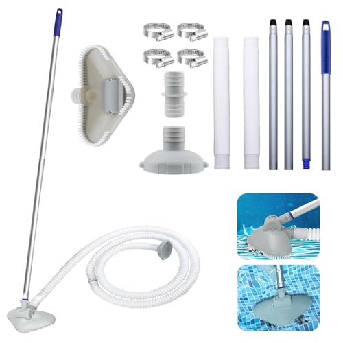 Pool Sauger Boden, Pool Staubsauger mit 3.1m Schlauch, Poolsauger mit Teleskopstange, Umlaufwasserauslass Nutzender Pool Bodensauger, Pool Sauger Bürste Starker Saugleistung, Pool Bodenreiniger von RURIZHONGTIAN