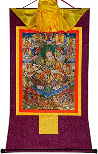 RURUR Bild Seidenrolle, Scroll-Hängegemälde, Seidenrolle-Gemälde, tibetisches Thangka, tantrischer tibetischer Buddhismus Thangka Acht Formen von(Purple,Large(85cm*63cm)) von RURUR