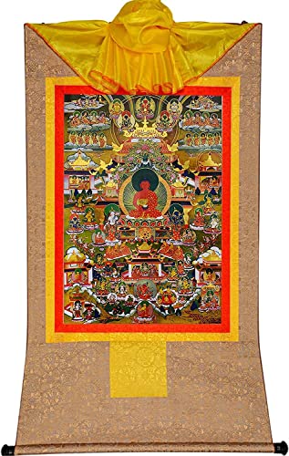 RURUR Bild Seidenrolle,Rolle Hängende Malerei,Seidenrolle Malerei,Tibetische Thangka,Tantrische Tibetische Buddhistische Thangka Wand(Beige,Medium(62cm*47cm)) von RURUR