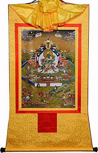 RURUR Bild Seidenrolle,Rolle Hängende Malerei,Seidenrolle Malerei,Tibetische Thangka,Tantrische Tibetische Buddhistische Thangka Wand(Unique Colour,Large(85cm*63cm)) von RURUR