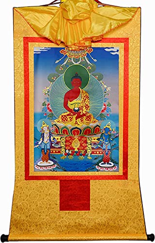 RURUR Bild Seidenrolle,Rolle Hängende Malerei,Seidenrolle Malerei,Tibetische Thangka,Tantrische Tibetische Buddhistische Thangka Wand(Unique Colour,Medium(62cm*47cm)) von RURUR