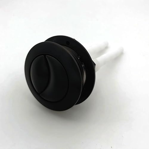RURUR Druckknöpfe for Toilettenspülung mit Doppelspülung – 38 mm runde Form, schwarzer Toilettenspülknopf for Badezimmerzubehör, 1 Stück von RURUR