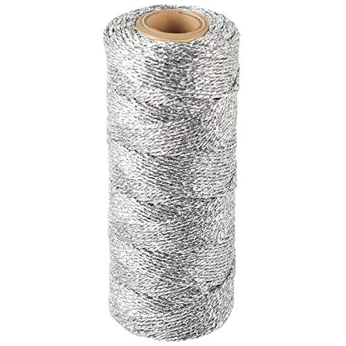 RUSPEPA 100M Bakers Twine, Gartenschnur Zum Geschenkverpacken (Silber) von RUSPEPA