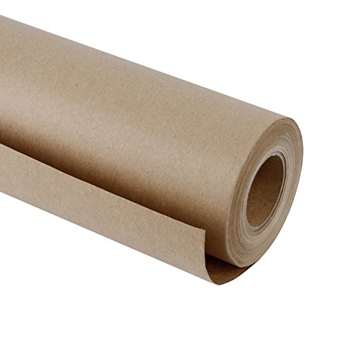 RUSPEPA Braun Kraftpapier - Natürliches Recyclingpapier, Kraftpapierrolle Ideal für Kunsthandwerk, Kunst, Kleine Geschenkverpackungen, Verpackung, Post, Versand und Pakete - 91.4 cm x 30 m von RUSPEPA