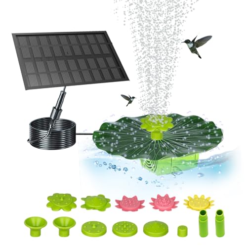 Solar Springbrunnen 2024 Upgrade, 1.8W Solar Teichpumpe Solar Wasserpumpe mit 9 Sprüh Effekten, Solar Fontäne Pumpe Solar schwimmender für Garten, Teich, VogelBad, Wasserspiel von RUTIDA
