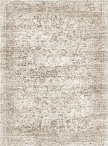 Maschinenwaschbarer Teppich im Vintage-Stil mit rutschfester Gummi-Unterseite, schmutzabweisend, für Schlafzimmer, Esszimmer, Innenbereich, weiche Teppiche, Heimdekoration, 30,5 x 38,1 cm, Beigebraun Maschinenwaschbarer Teppich im Vintage-Stil mit rutschfester Gummi-Unterseite, schmutzabweisend, für Schlafzimmer, Esszimmer, Innenbereich, weiche Teppiche, Heimdekoration, 30,5 x 38,1 cm, Beigebraun von RUUGME