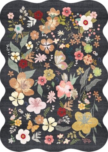 Waschbarer Küchenläufer, 7,6 x 15,2 cm: Flur, gewellt, Blumenmuster, Vintage-Teppich, weicher Niederflor-Teppich für Badezimmer, Schlafzimmer, rutschfest, schmutzabweisend, dünne Bodenmatte für Waschbarer Küchenläufer, 7,6 x 15,2 cm: Flur, gewellt, Blumenmuster, Vintage-Teppich, weicher Niederflor-Teppich für Badezimmer, Schlafzimmer, rutschfest, schmutzabweisend, dünne Bodenmatte für von RUUGME