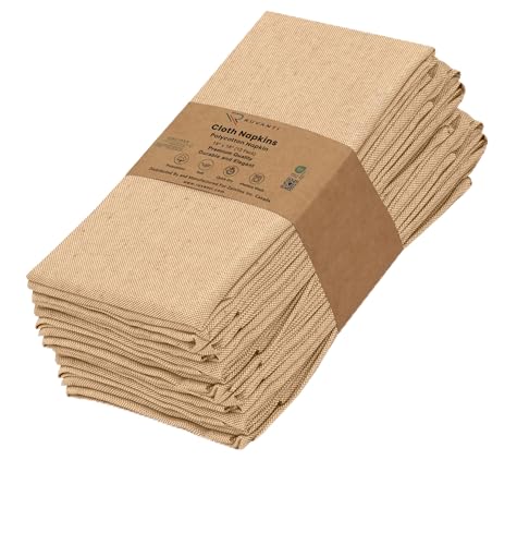 Ruvanti 12 Stück Stoffservietten, 45.7x45.7 cm Dinnerservietten, weiche, Wiederverwendbare Servietten, langlebige Serviettentuch waschbar, Tischservietten, Hochzeit,Honig von RUVANTI