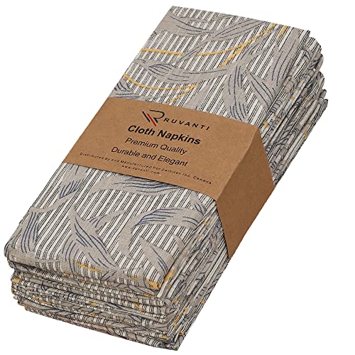 RUVANTI Stoffservietten, 100% Baumwolle, waschbare Servietten, weich, saugfähig, 6er-Set, 45,7 x 45,7 cm Baumwollservietten für Partys, Weihnachten, Thanksgiving, Hochzeiten, Dinner-Servietten von RUVANTI