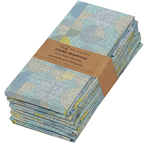 RUVANTI Stoffservietten, 100% Baumwolle, waschbare Servietten, weich, saugfähig, 6er-Set, 45,7 x 45,7 cm Baumwollservietten für Partys, Weihnachten, Thanksgiving, Hochzeiten, Dinner-Servietten von RUVANTI