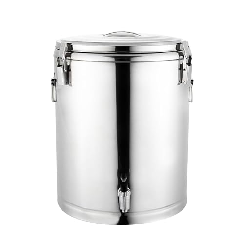 Milcheimer Edelstahl Edelstahl-Isoliersuppenfass Mit Hahn Kaffee Milch Tee Süßer Suppentopf Weinkübel Fass Milchkanne(36.5L) von RUVOO