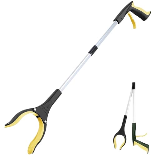 RUWLFE Greifzange 1pc 32" Grabber Reacher Tool Müll Clip Picker Picking Erweiterte Picker Zange Sanitär Pickup Reinigungsmittel(Yellow) von RUWLFE