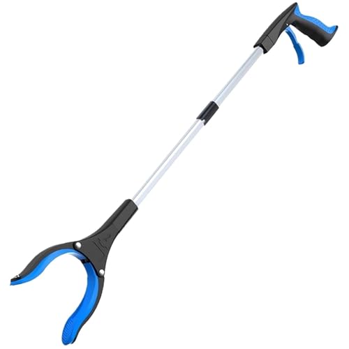 RUWLFE Greifzange 2 Stück 32 Zoll extra Lange Faltbare Grabber Reacher Pickers Garbage Pick Up Mobility Aid Reaching Assist Handwerkzeuge for ältere Menschen(Blue) von RUWLFE