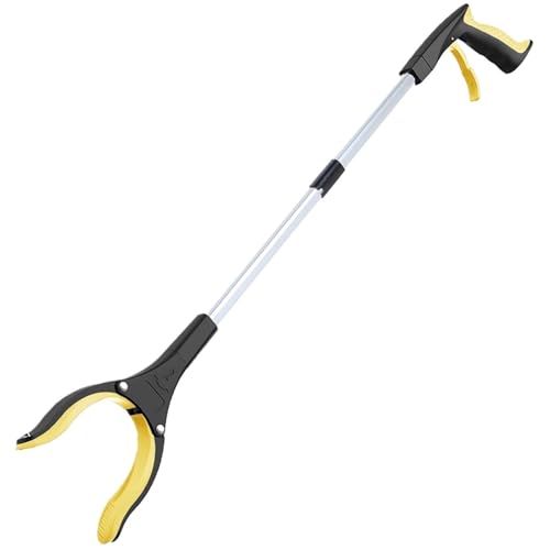 RUWLFE Greifzange 2 Stück 32 Zoll extra Lange Faltbare Grabber Reacher Pickers Garbage Pick Up Mobility Aid Reaching Assist Handwerkzeuge for ältere Menschen(Yellow) von RUWLFE