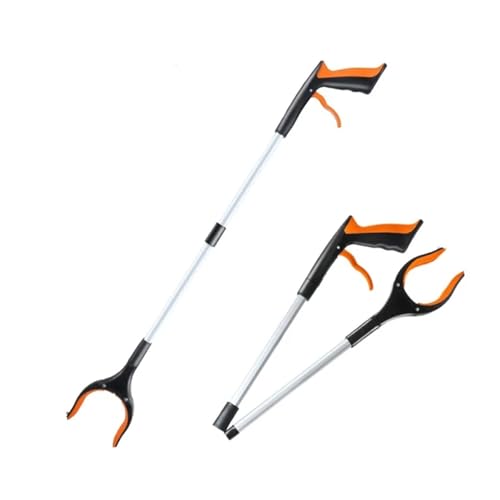 RUWLFE Greifzange 2 stücke Faltbare Greifer Extender Hand Werkzeuge Tragbare Müll Grabber Pick Up Werkzeuge Haushalt Reinigung Hygiene Zange Hygiene Werkzeuge(Orange(82cm)) von RUWLFE
