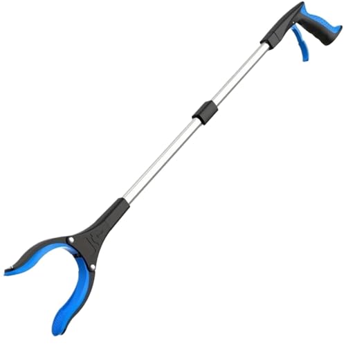 RUWLFE Greifzange 2 stücke Faltbare Wurf Greifgeräte Picker Greifer Extender Hand Werkzeuge Tragbare Zusammenklappbare Müll Grabber Pick Up Werkzeuge(Blue) von RUWLFE