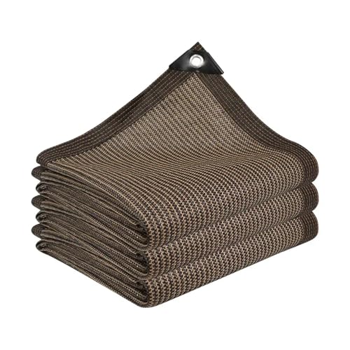 RUWLFE Schattennetz Sun Mesh Sunblock Shade Cloth Garden Sunblock Shade Cloth Camping Sunshade Net Cover Pool Summer Sunscreen Nets(Coffee,2x2m) von RUWLFE