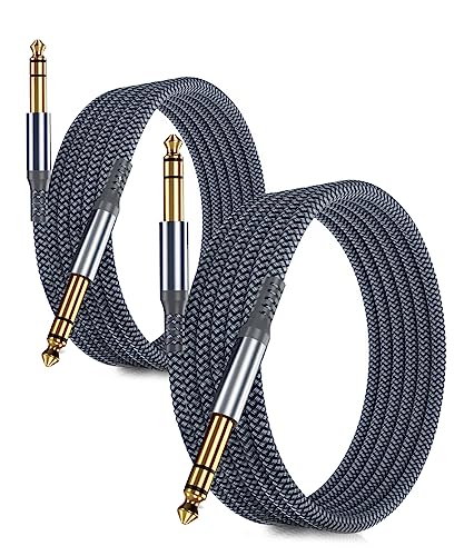 RUXELY 6,35mm TRS Gitarrenkabel 9M 2Stück,1/4" Stecker Stereo Instrumentenkabel,6,3 E Gitarre klinkenkabel,Symmetrische Audio Cable für Gitarre,Bässe 7,Tastaturen,Verstärker,Amp,Lautsprecher von RUXELY