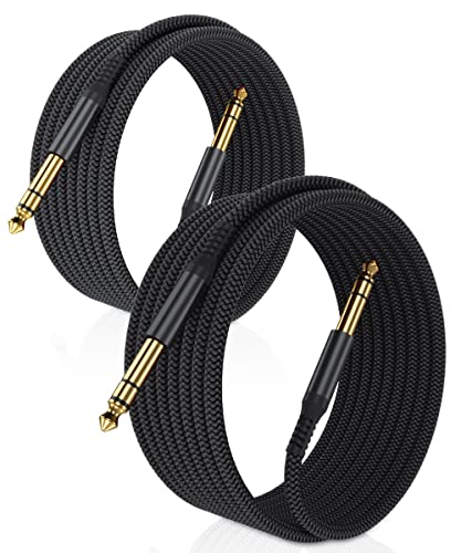RUXELY 6.35mm Gitarrenkabel 2M 2Stück,1/4" TRS Stereo Instrumentenkabel,6.3mm Klinke E Gitarre Kabel,Symmetrische Audio Cable für Gitarren,Verstärker,Amp,Bass,Keyboard,Mixer,Bassgitarre RUXELY 6.35mm Gitarrenkabel 2M 2Stück,1/4" TRS Stereo Instrumentenkabel,6.3mm Klinke E Gitarre Kabel,Symmetrische Audio Cable für Gitarren,Verstärker,Amp,Bass,Keyboard,Mixer,Bassgitarre von RUXELY