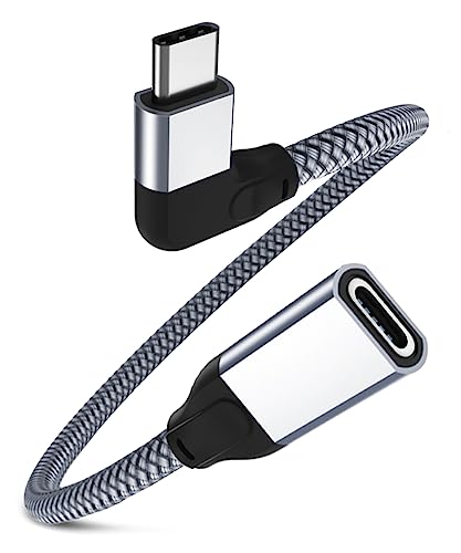 RUXELY USB C Verlängerungskabel 0.2M,Typ C 3.1 Gen2 10Gbps Buchse auf Stecker Adapter,Kurz (Thunderbolt 3 Compatible) Extension Cable für Macbook M2,iPhone 16 15,Mac Air,Microsoft Surface Go,Dell XPS von RUXELY