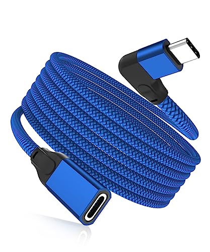 RUXELY USB C Verlängerungskabel 1M,90 Grad Typ C 3.1 Gen2 10Gbps Buchse auf Stecker Adapter,Thunderbolt 3 Extension Cable für Macbook Mac,iPad Pro 10 2022 Air 4 Generation,iPhone 12 13 Mini Max von RUXELY