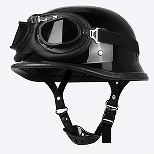 Motorrad Halbhelm Zugelassen Im Deutschen Stil Vintage Jethelm Totenkopfmütze Für Männer Und Frauen Mit Pilotenbrille DOT/ECE Zertifiziert Scooter Crash Retro Moped Unisex Helme,Bright black,L Motorrad Halbhelm Zugelassen Im Deutschen Stil Vintage Jethelm Totenkopfmütze Für Männer Und Frauen Mit Pilotenbrille DOT/ECE Zertifiziert Scooter Crash Retro Moped Unisex Helme,Bright black,L von RUYICZB