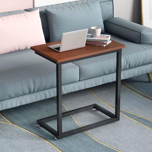 RUYICZB C-Tisch Beistelltisch, Computertisch-Beistelltisch, Couchtische Zum Unterschieben, Moderne Beistelltische Für Schlafzimmer, Wohnzimmer, Sofa, Büro,Black Teak,S von RUYICZB