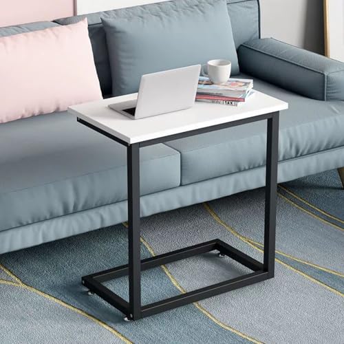 RUYICZB C-Tisch Beistelltisch, Computertisch-Beistelltisch, Couchtische Zum Unterschieben, Moderne Beistelltische Für Schlafzimmer, Wohnzimmer, Sofa, Büro,Black White,L von RUYICZB