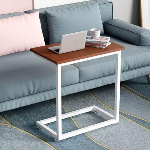 RUYICZB C-Tisch Beistelltisch, Computertisch-Beistelltisch, Couchtische Zum Unterschieben, Moderne Beistelltische Für Schlafzimmer, Wohnzimmer, Sofa, Büro,White Teak,XL von RUYICZB