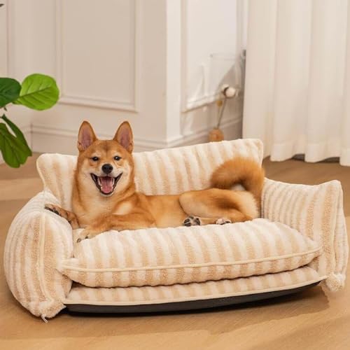 RUYICZB Hundebett Kleine Hunde, Hundesofa Für Mittlere Große Kleine Hunde, Hundekissen Flauschig Hundekorb Bezug Abnehmbar Und Waschbar rutschfeste Unterseite,Beige,65x40x30cm RUYICZB Hundebett Kleine Hunde, Hundesofa Für Mittlere Große Kleine Hunde, Hundekissen Flauschig Hundekorb Bezug Abnehmbar Und Waschbar rutschfeste Unterseite,Beige,65x40x30cm von RUYICZB