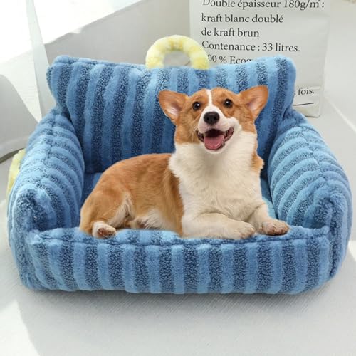 RUYICZB Hundesofa Für Mittlere Hunde, Hundebett Flauschig Atmungsaktiv Haustierbett Hundematratze Hundekorb Mittelgroße Hunde Katzensofa Hundecouch Weiche Polsterung,Blau,21.65 * 17.71inch RUYICZB Hundesofa Für Mittlere Hunde, Hundebett Flauschig Atmungsaktiv Haustierbett Hundematratze Hundekorb Mittelgroße Hunde Katzensofa Hundecouch Weiche Polsterung,Blau,21.65 * 17.71inch von RUYICZB