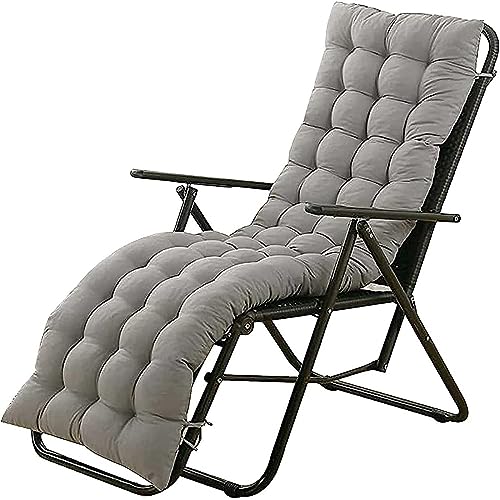 RUYICZB Liegenauflage, Auflage Gartenliege Auflagen Für Deckchair, Bequeme Polsterauflage Sonnenliege Indoor Reisen Innenbüro Im Freien, Urlaub, Liegestuhl Kissen Sonnenliegen,Grau,48x163cm von RUYICZB