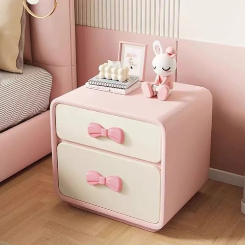 RUYICZB Nachttisch Aus Massivholz, Quadratische Beistelltische Mit Stauraum, Schmaler Nachttisch Mit Schublade, Kleine Beistelltische Für Schlafzimmer, Wohnzimmer, Kinderzimmer,Rosa,M von RUYICZB