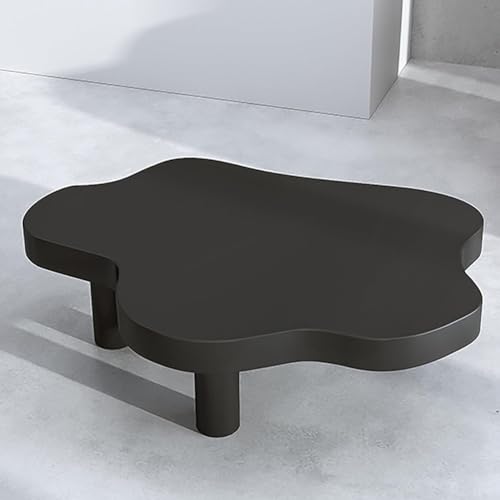 RUYICZB Weiße Wolken-Couchtische Für Das Wohnzimmer, Couchtisch in Wolkenform Aus Massivholz, Unregelmäßig Geformter Esstisch Mit 3 Beinen Für Schlafzimmer, Büro, Wohnung,Schwarz,90cm von RUYICZB
