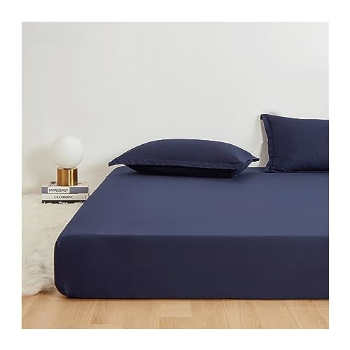 Spannbettlaken 90x200cm bis 200x220cm Boxspringbett Topper - 100% Baumwolle Bettlaken for Matratzenhöhe bis 35cm - Weiches Spannbetttuch Leintuch (Color : Blue A, Size : 150x200+35cm) von RUZGAR