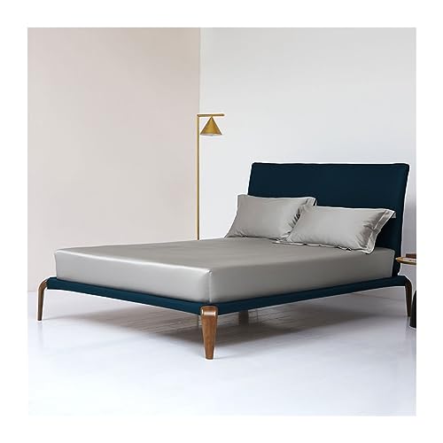 Spannbettlaken 120x200cm bis 200x200cm Pima-Baumwolle 700 Fadenzahl Weicher Satin Spannbetttuch, Bettlaken, Bettbezug, Betttuch, Fitted Sheet 30cm (Color : Gray A, Size : 120x200+30cm) von RUZGAR