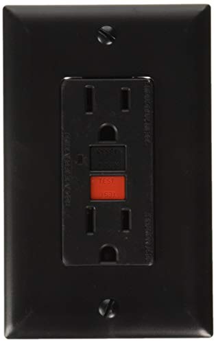 RV Designer S807, Doppelsteckdose GFCI mit Abdeckplatte, schwarz, AC elektrisch von RV Designer