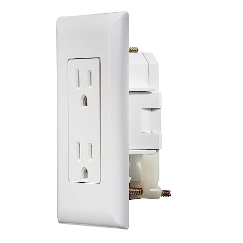 RV Designer S811 Doppelsteckdose mit Abdeckplatte, Weiß, AC elektrisch von RV Designer