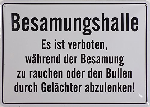 RV Blechschild 10x15 cm Besammungshalle Spruch Sprüche Sign Blechschilder Schild Schilder 026 von RV