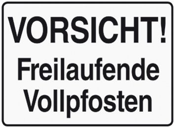 Blechschild 10x15 cm "Vorsicht! Freilaufende Vollpfosten" Spruch Sprüche Sign Blechschilder Schild Schilder 085 von VR46