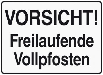 Blechschild 10x15 cm "Vorsicht! Freilaufende Vollpfosten" Spruch Sprüche Sign Blechschilder Schild Schilder 085 von RV