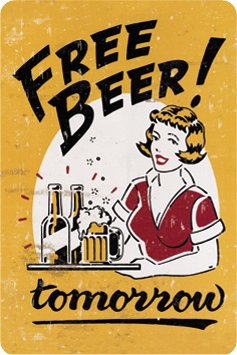 Blechschild " Free Beer tomorrow " 20x30 cm Sign Blechschilder Schild Schilder RV 218 von RV