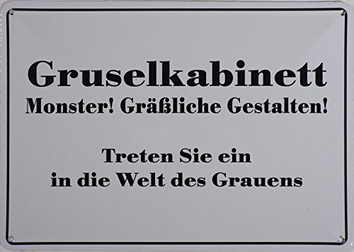 RV Blechschild 10x15 cm Gruselkabinett Spruch Sprüche Sign Blechschilder Schild Schilder 019 von RV