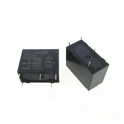10pcs,12V relay HF33F-012-ZS3 JZC-33F-012-ZS3 HF33F 012-ZS3 JZC-33F 012-ZS3 12VDC DC12V 12V relay 3A 250VAC 5PIN Control Relays von RVBLRDSE