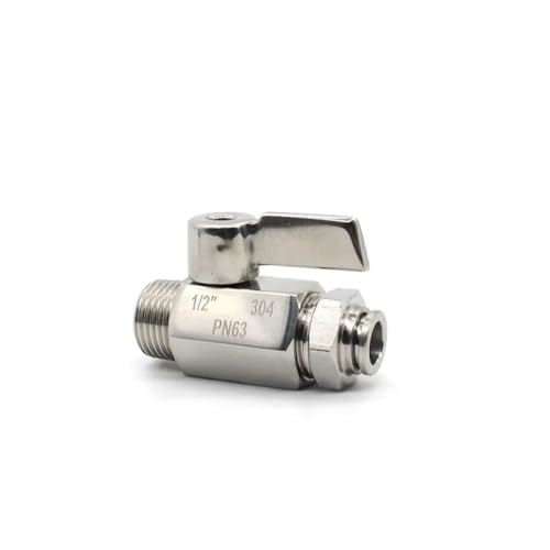 1PC 1/2" BSP Male x 16mm Push In Ball Valve Homebrew Beer SUS304 With Stainless Hanlde von RVBLRDSE