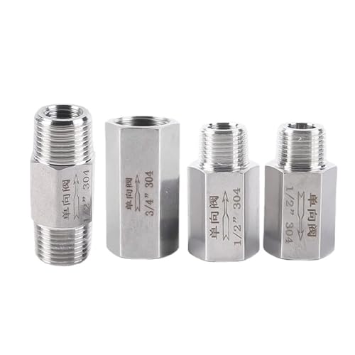 1PC 3/4" BSP Female To Female Hex One Way Check Valve Non-Return Inline 304 Stainless Steel von RVBLRDSE