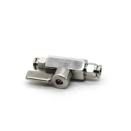 1PC 3/8" BSP Both Side x 8mm Push In Ball Valve Homebrew Beer SUS304 With Stainless Hanlde von RVBLRDSE