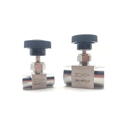 1PC 304 Stainless Steel NPT Female Thread Needle Valve 1/8" Instrument Flow Regulating Valve Globe Valve von RVBLRDSE